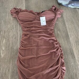 Windsor Pink Ruched Bodycon Mini Dress